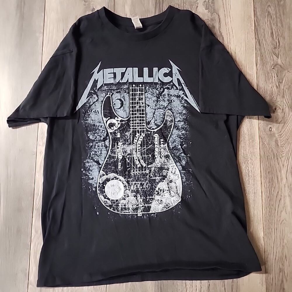 Metallica Hammett Ouija Guitar Black Band T-Shirt Men's L Tee